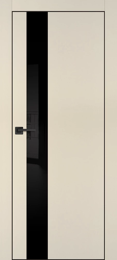 Фото Межкомнатная дверь PX-10 черная кромка с 4-х ст. Бежевый матовый
