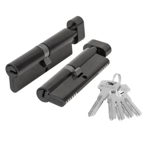 Цилиндровый механизм (200 ZM/110) 2000ZM Knob 110(55+10+45) BL-24 черный  5Key с вертушкой
