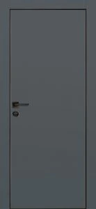 Межкомнатная дверь PX-1 черная кромка с 4-х ст. Графит матовый