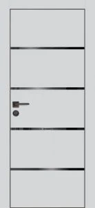 Межкомнатная дверь PX-17 черная кромка с 4-х ст. Сапфир матовый