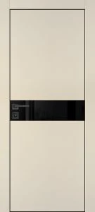 Межкомнатная дверь PX-13 черная кромка с 4-х ст. Бежевый матовый