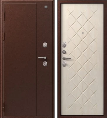 Дверь V-02 медь антик - седой дуб