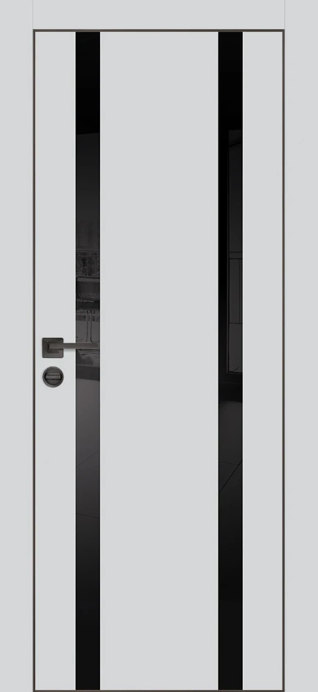 Фото Межкомнатная дверь PX-9  черная кромка с 4-х ст. Сапфир матовый